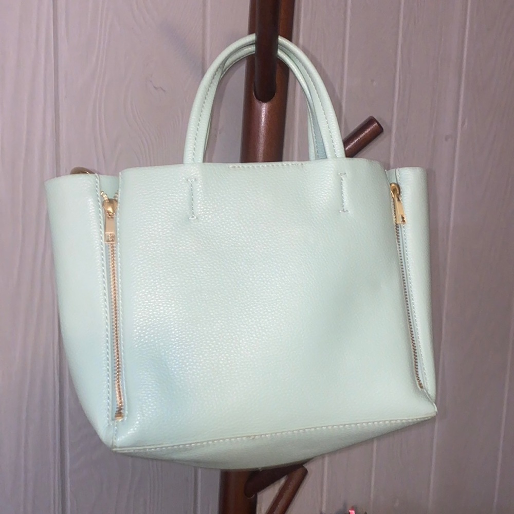 Ann Taylor Signature Pebbled Leather Mini Tote Crossbody Bag